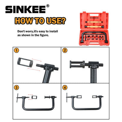 12Pcs Valve Spring Compressor & Hand Lapper Grinding Tool Kit – Engine Cylinder Head Repair Set