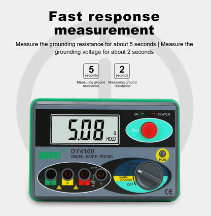DUOYI DY4100 Digital Resistance Tester – Earth Ground Meter & High-Accuracy Multimeter for Power Systems