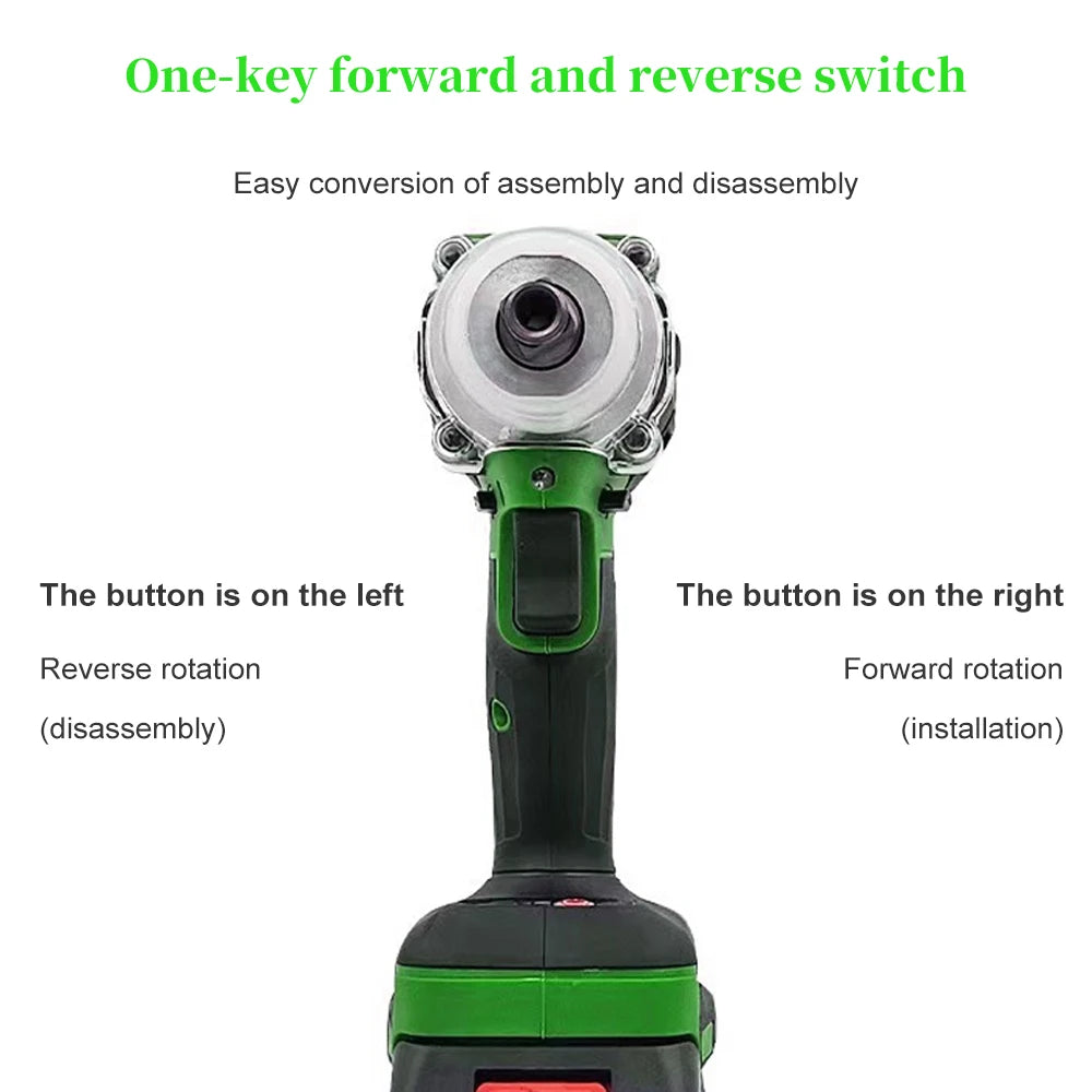 380N Large Torque Brushless Electric Wrench 21V Industrial Lithium Battery Charging for Cow Rack Woodworking Auto Repair