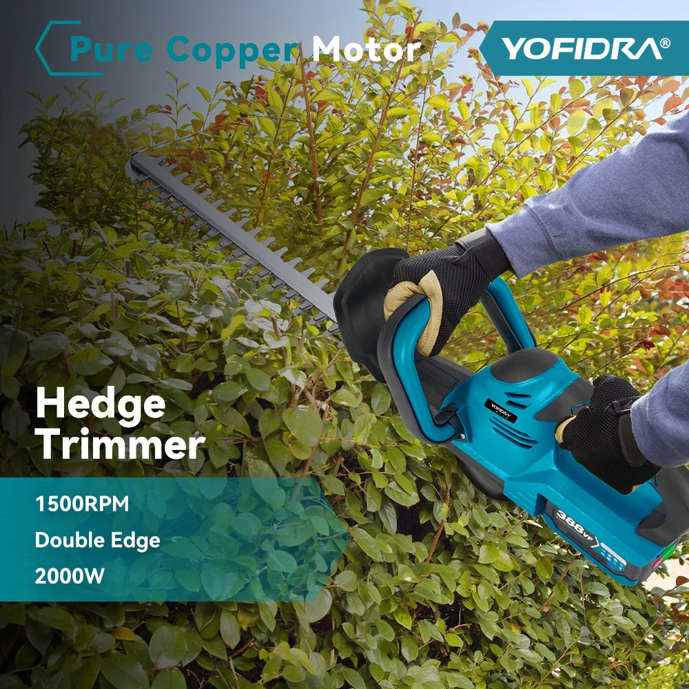 Cordless Electric Hedge Trimmer Pruning Saw Lawn Mower Garden