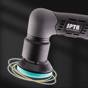 SPTA 12V Cordless Dual Action Car Polisher – Mini Scratch Remover with 1/2/3 Inch Pads & 2 Batteries