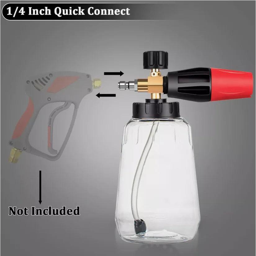 Foam Cannon Gun Car Wash Soap Sprayer – Pressure Washer Bottle with Large-Mouth Pot
