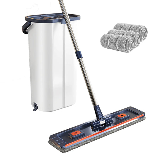 Floor Mop with Dual-Bucket System – Separates Clean & Dirty Water, Hands-Free Easy Cleaning.