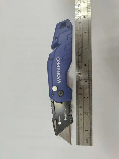 WORKPRO Folding Utility Knife Quick Change Blade Folding Knife Outdoor Camping Tool 10pcs blades included