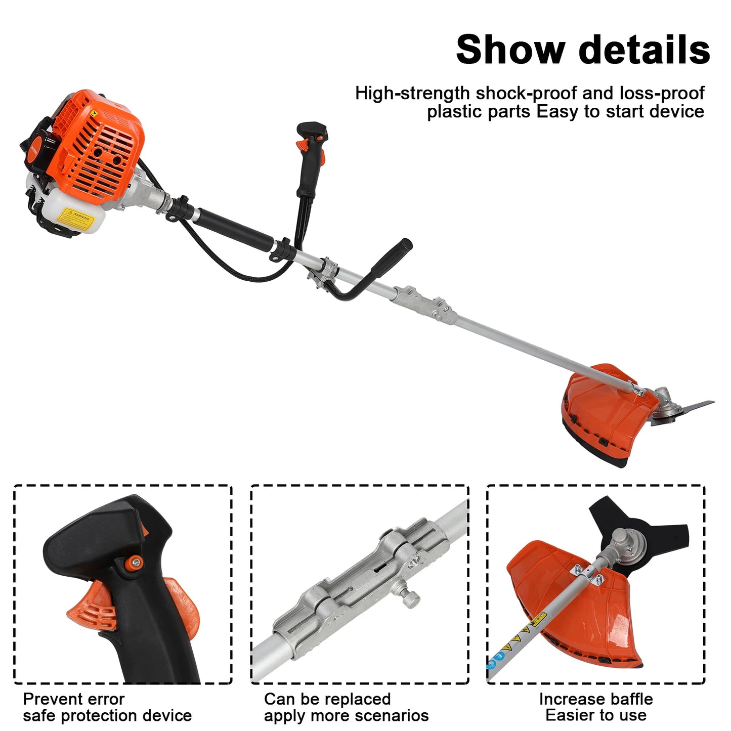 Gas String Trimmer & Brush Cutter – 2-in-1 Cordless Weed Wacker & Hedge Trimmer
