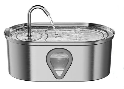 3.5L Automatic Pet Water Dispenser – Stainless Steel Cat Fountain with LED Light