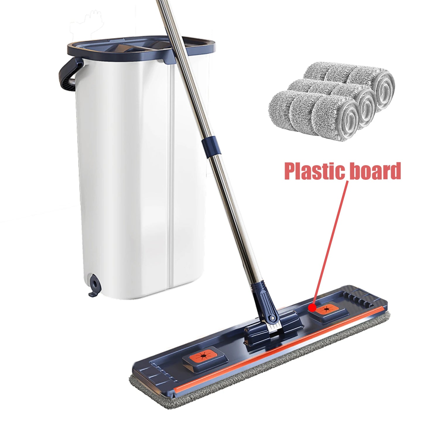 Floor Mop with Dual-Bucket System – Separates Clean & Dirty Water, Hands-Free Easy Cleaning.