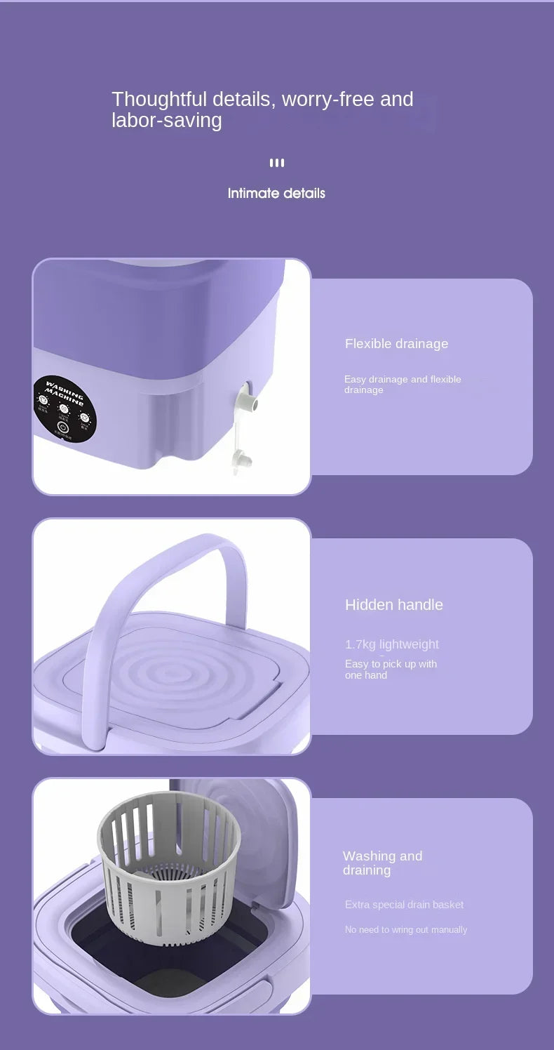Portable 8L Folding Washing Machine