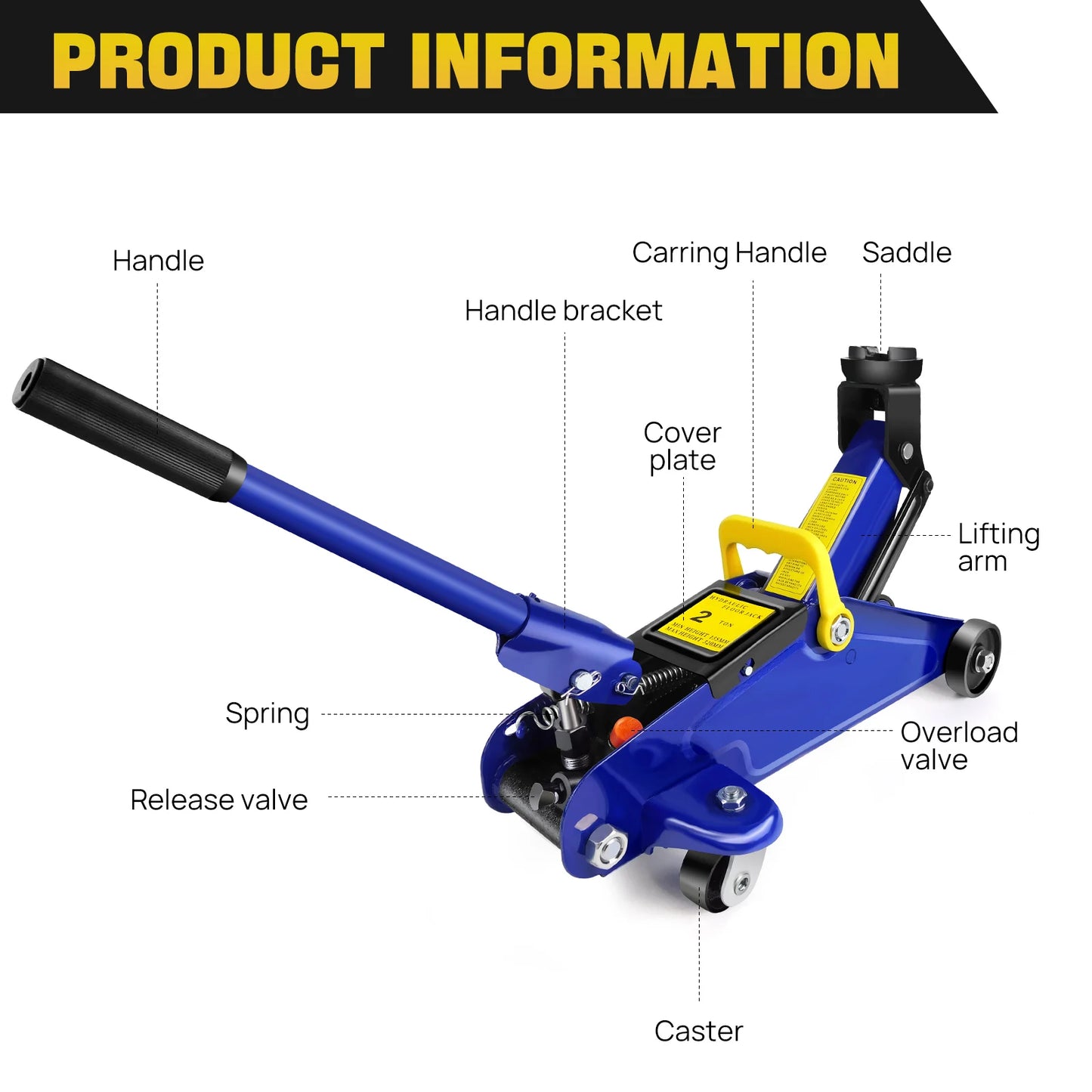2 Ton Low Profile Hydraulic Floor Jack & 3 Ton Axle Stand Combo – Quick Lift Tire Repair Kit