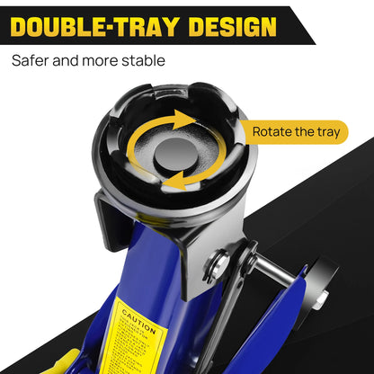 2 Ton Low Profile Hydraulic Floor Jack & 3 Ton Axle Stand Combo – Quick Lift Tire Repair Kit