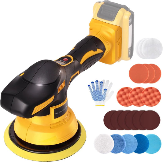 6000RPM Brushless Car Buffer Polisher with 8 Variable Speed, Car Polisher for Detailing/Polishing/Waxing for DeWalt 20v Battery