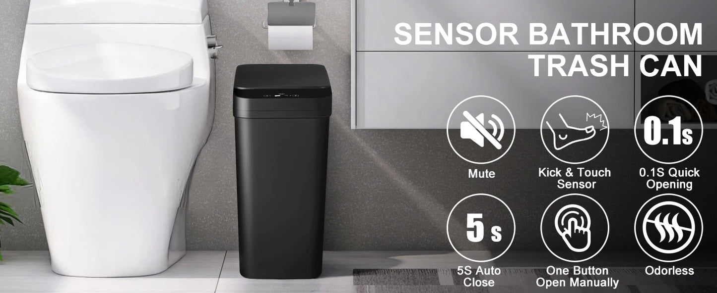 2 Pack – 12L Automatic Touchless Trash Can