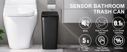 2 Pack – 12L Automatic Touchless Trash Can