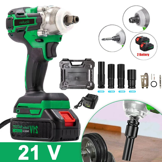 380N Large Torque Brushless Electric Wrench 21V Industrial Lithium Battery Charging for Cow Rack Woodworking Auto Repair
