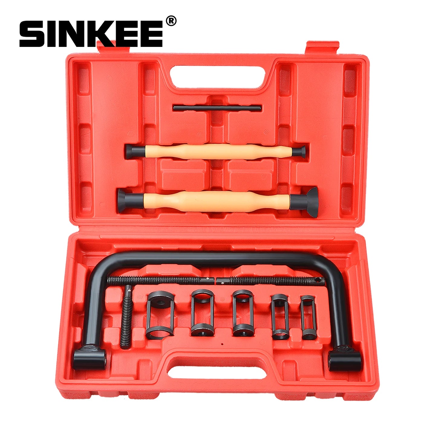 12Pcs Valve Spring Compressor & Hand Lapper Grinding Tool Kit – Engine Cylinder Head Repair Set