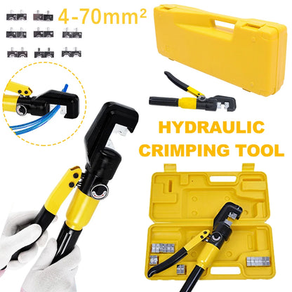 4-70mm² Hydraulic Crimping Pliers YQK-70 Pressure 8T Home Hydraulic Tools Hydraulic Pliers DIY Cable Terminal Crimping Pliers
