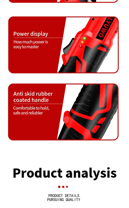 LYUWO 3/8 Rechargeable Electric , Ratchet Set, Angle Drill, Screwdriver To Remove Screw Nut, Automobile Maintenance Tool 2 Batte