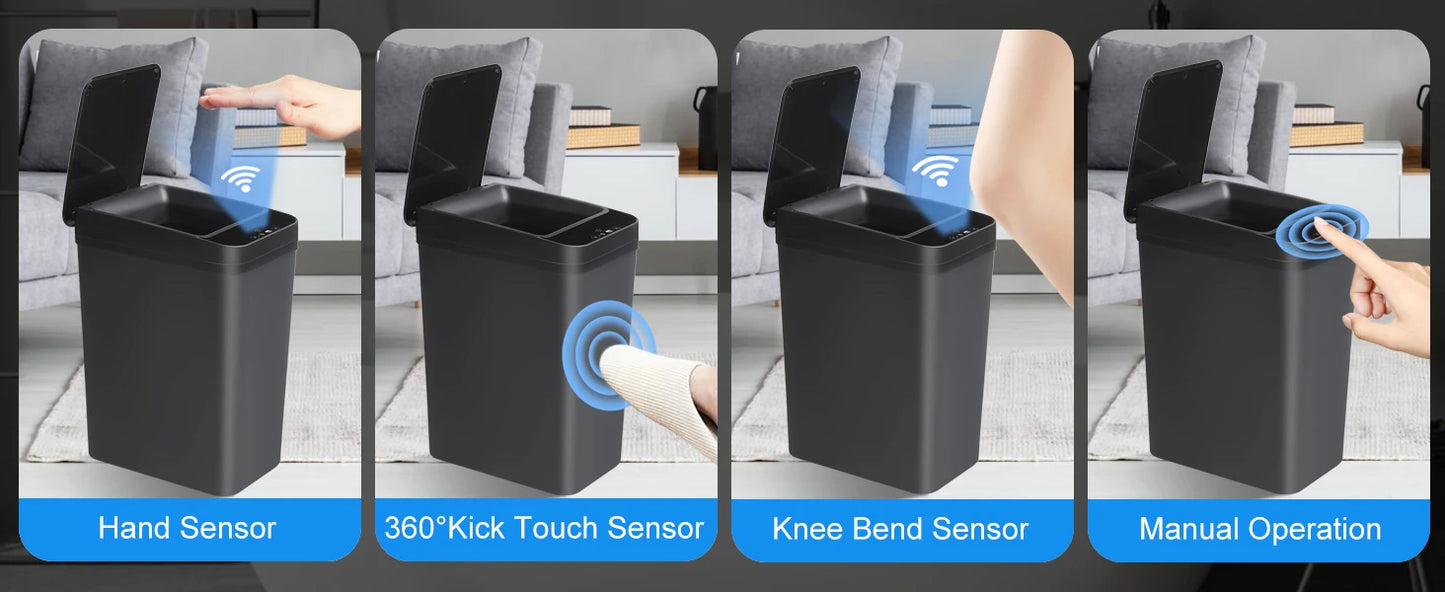 2 Pack – 12L Automatic Touchless Trash Can