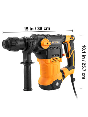 SucceBuy 1500W Rotary Hammer Drill Max Drilling 32mm 4 Modes Plus Corded Demolition Chipping Metal Concrete Breaker Jackhammer