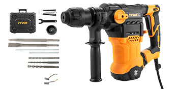 SucceBuy 1500W Rotary Hammer Drill Max Drilling 32mm 4 Modes Plus Corded Demolition Chipping Metal Concrete Breaker Jackhammer