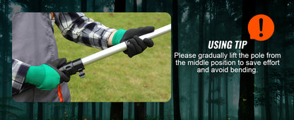 SucceBuy Manual Pole Saw Extendable Tree Pruner Sharp Steel Blade for Branches Trimming with Lightweight Aluminum Alloy Handle