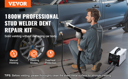 SucceBuy Stud Welder Repair Kit 1.8KW Auto Body Spot Welding Dent Puller Machine with 7 Welding Modes for Car Truck Dent Repair