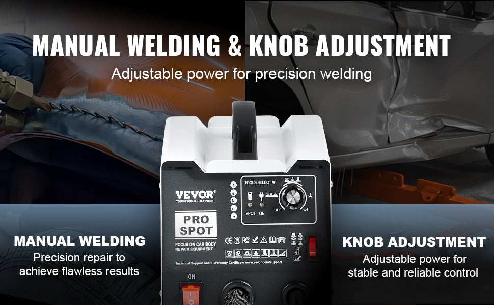 SucceBuy Stud Welder Repair Kit 1.8KW Auto Body Spot Welding Dent Puller Machine with 7 Welding Modes for Car Truck Dent Repair